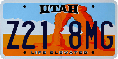 UT license plate Z218MG