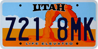 UT license plate Z218MK
