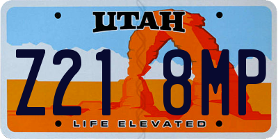 UT license plate Z218MP