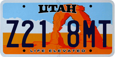UT license plate Z218MT