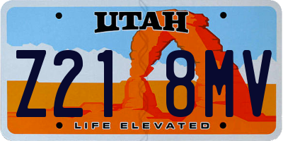 UT license plate Z218MV