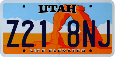 UT license plate Z218NJ