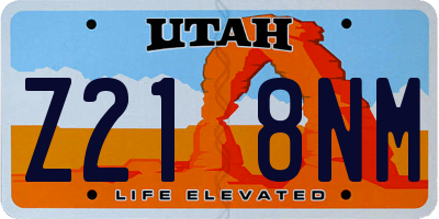 UT license plate Z218NM