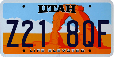 UT license plate Z218QF
