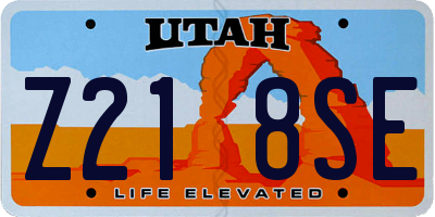 UT license plate Z218SE