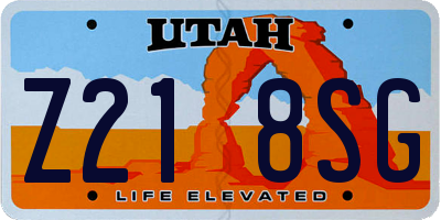 UT license plate Z218SG