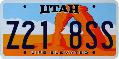 UT license plate Z218SS