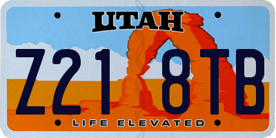 UT license plate Z218TB