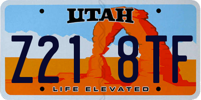 UT license plate Z218TF