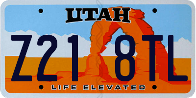 UT license plate Z218TL