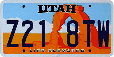 UT license plate Z218TW