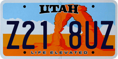 UT license plate Z218UZ