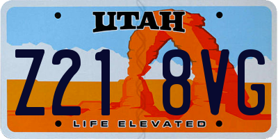 UT license plate Z218VG