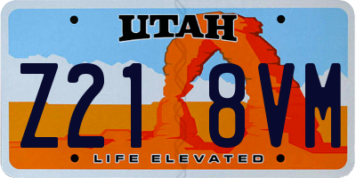 UT license plate Z218VM