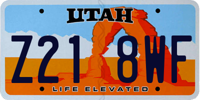 UT license plate Z218WF