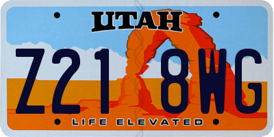 UT license plate Z218WG