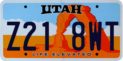 UT license plate Z218WT