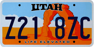UT license plate Z218ZC