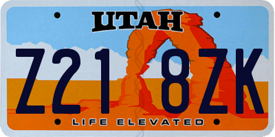 UT license plate Z218ZK