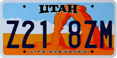 UT license plate Z218ZM