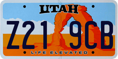 UT license plate Z219CB