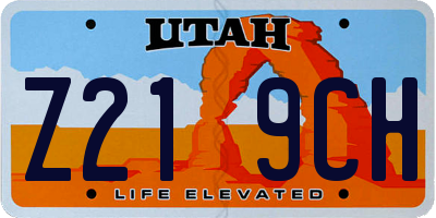 UT license plate Z219CH