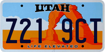 UT license plate Z219CT