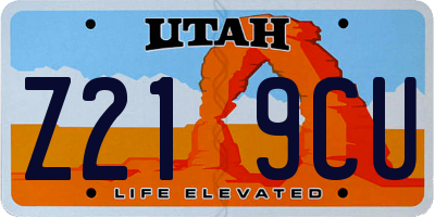 UT license plate Z219CU