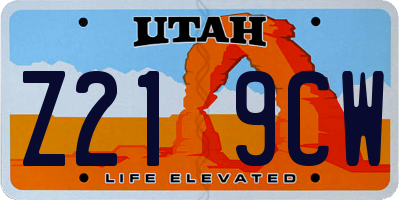UT license plate Z219CW