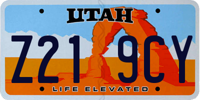 UT license plate Z219CY