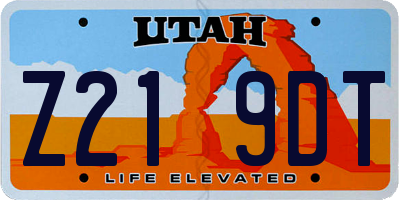 UT license plate Z219DT