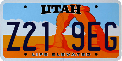 UT license plate Z219EG