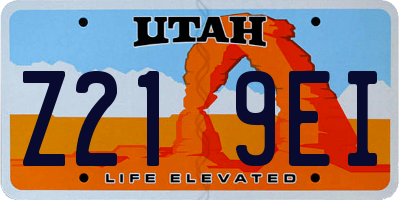 UT license plate Z219EI