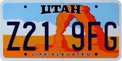 UT license plate Z219FG