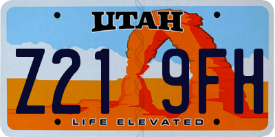 UT license plate Z219FH