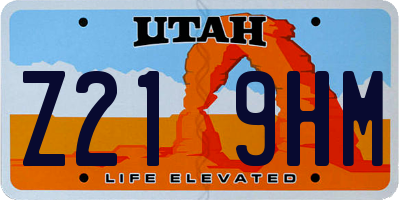 UT license plate Z219HM