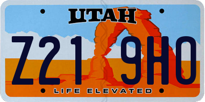 UT license plate Z219HO