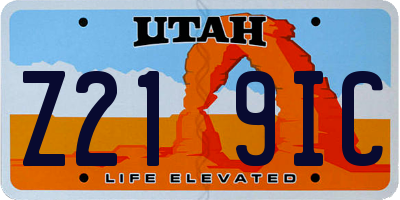 UT license plate Z219IC