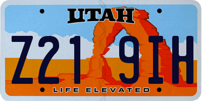 UT license plate Z219IH