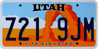 UT license plate Z219JM