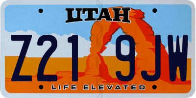 UT license plate Z219JW
