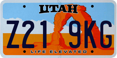 UT license plate Z219KG