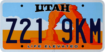 UT license plate Z219KM