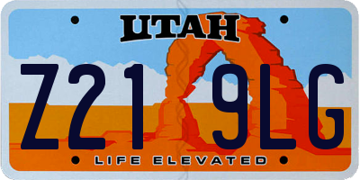 UT license plate Z219LG
