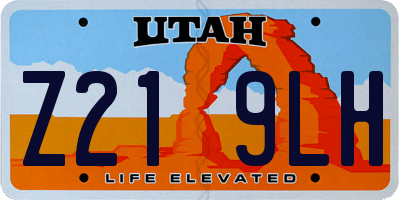 UT license plate Z219LH