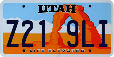UT license plate Z219LI