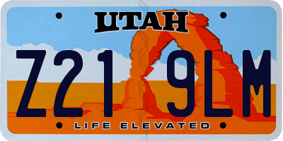 UT license plate Z219LM