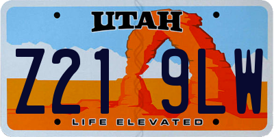 UT license plate Z219LW