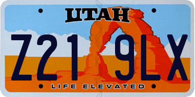 UT license plate Z219LX