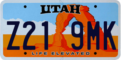 UT license plate Z219MK